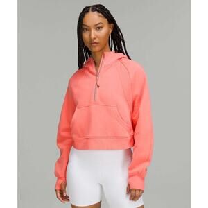 Lululemon Scuba Oversized Half-Zip Hoodie Raspberry Cream - Size: M/L